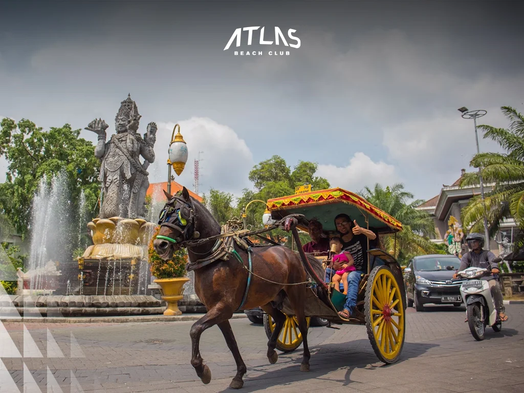 Citywide parade event, Puputan Square Bali, large demon statues