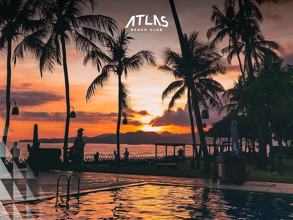 Sunny weather, clear skies, perfect beach conditions