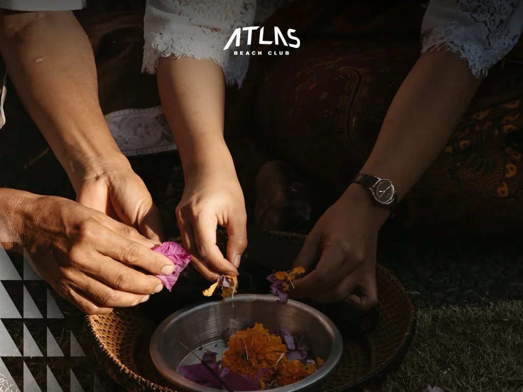 Procession to ocean, Balinese rituals, temple objects and holy water blessings 