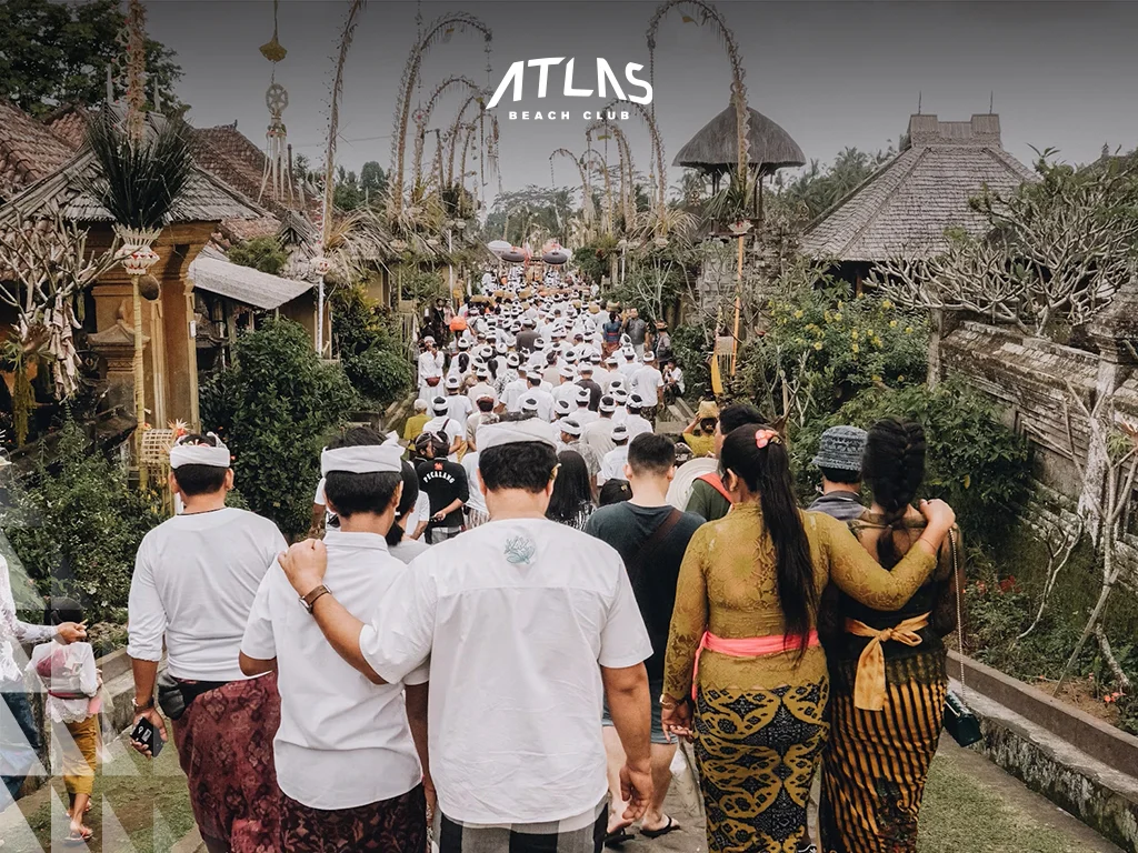 Village parade, traditional Bali event, small community celebration