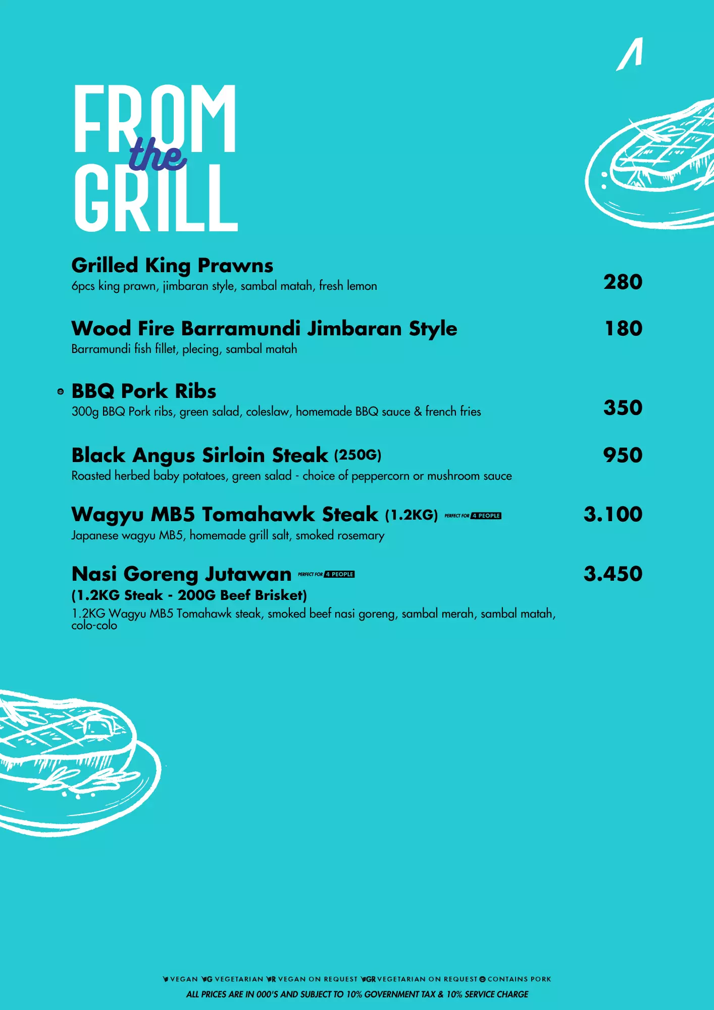 Menu - 04 From the grill - Normal price - World's Biggest Beach Club & Super Club in Bali | Atlas Beach Fest
