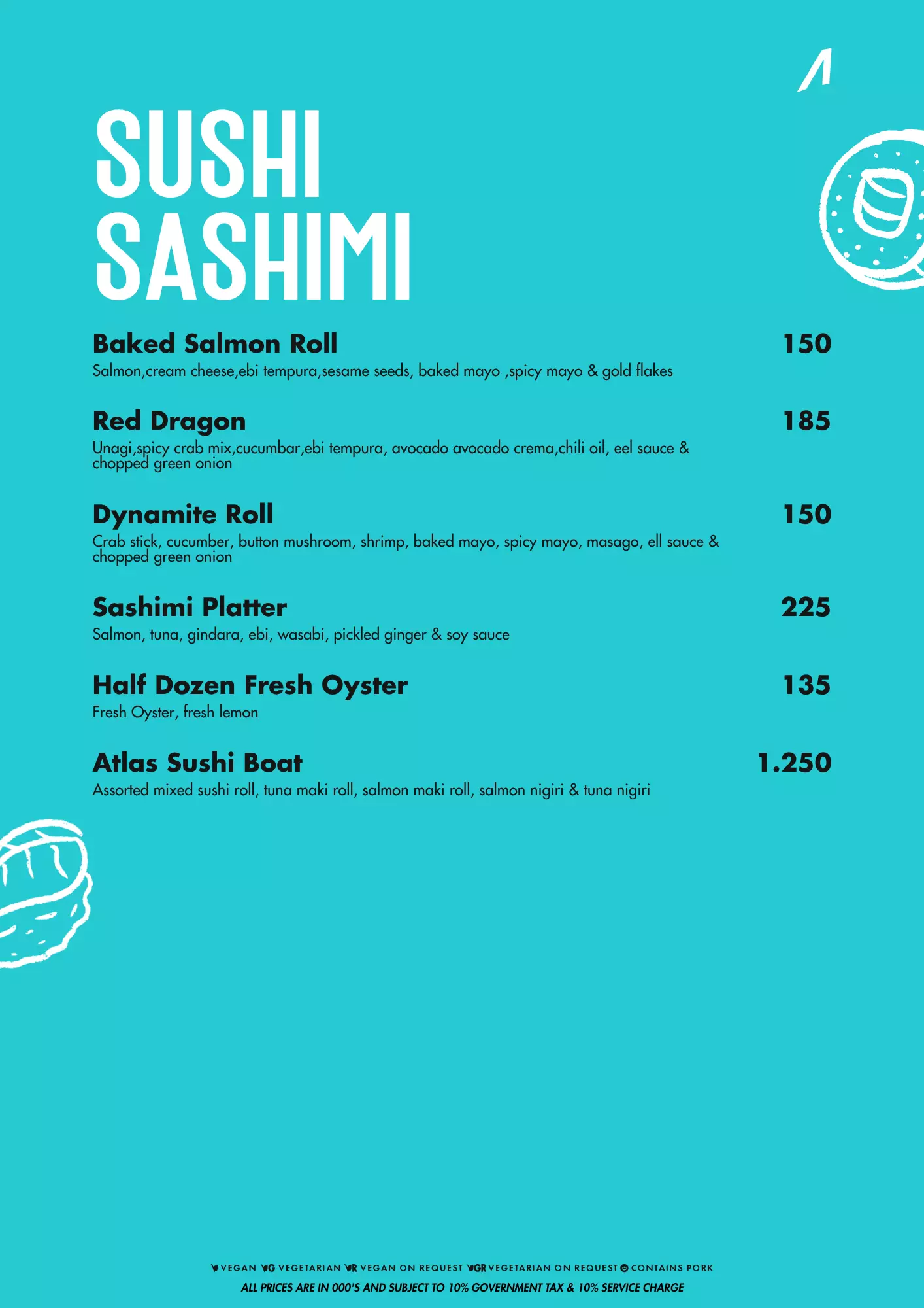 Menu - 06. Sushi & sashimi - World's Biggest Beach Club & Super Club in Bali | Atlas Beach Fest