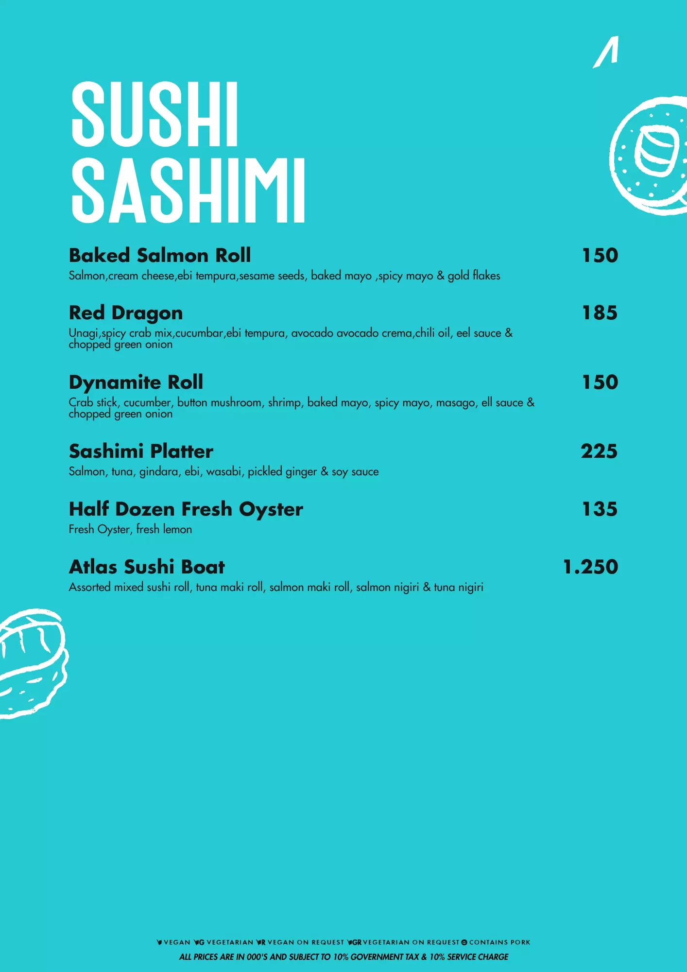 Menu - 06 Sushi sashimi - Normal price - World's Biggest Beach Club & Super Club in Bali | Atlas Beach Fest