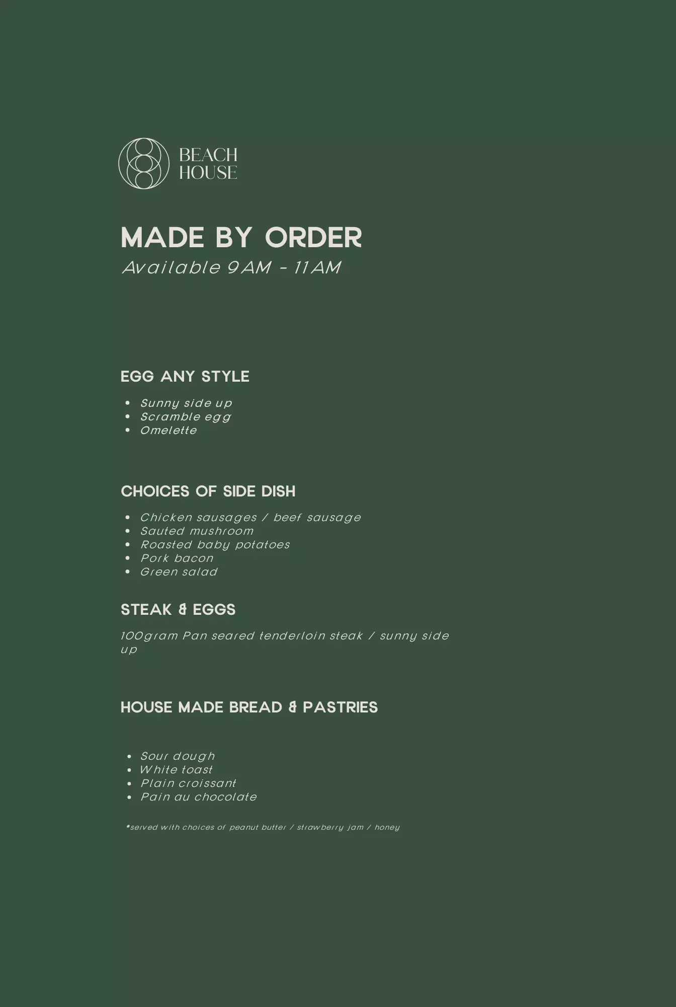 AYCE BREAKFAST - MADE BY ORDER