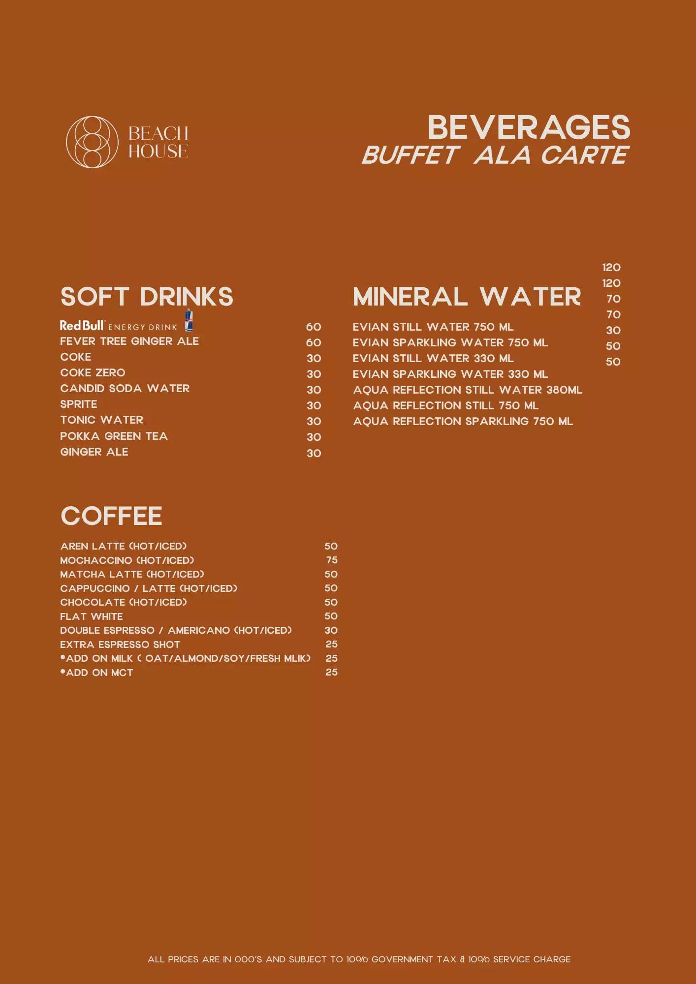 Buffet soft drink & Coffee