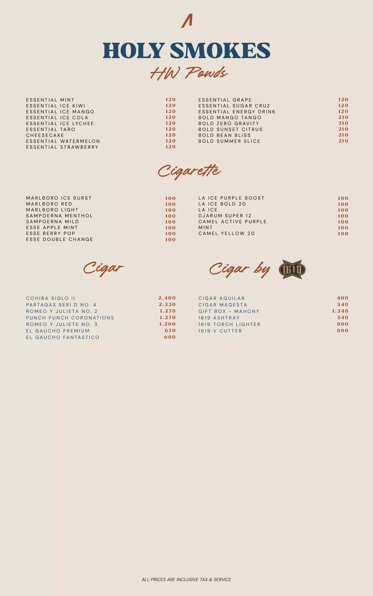 Menu - CIGAR YELLOW CLAW - World's Biggest Beach Club & Super Club in Bali | Atlas Beach Fest