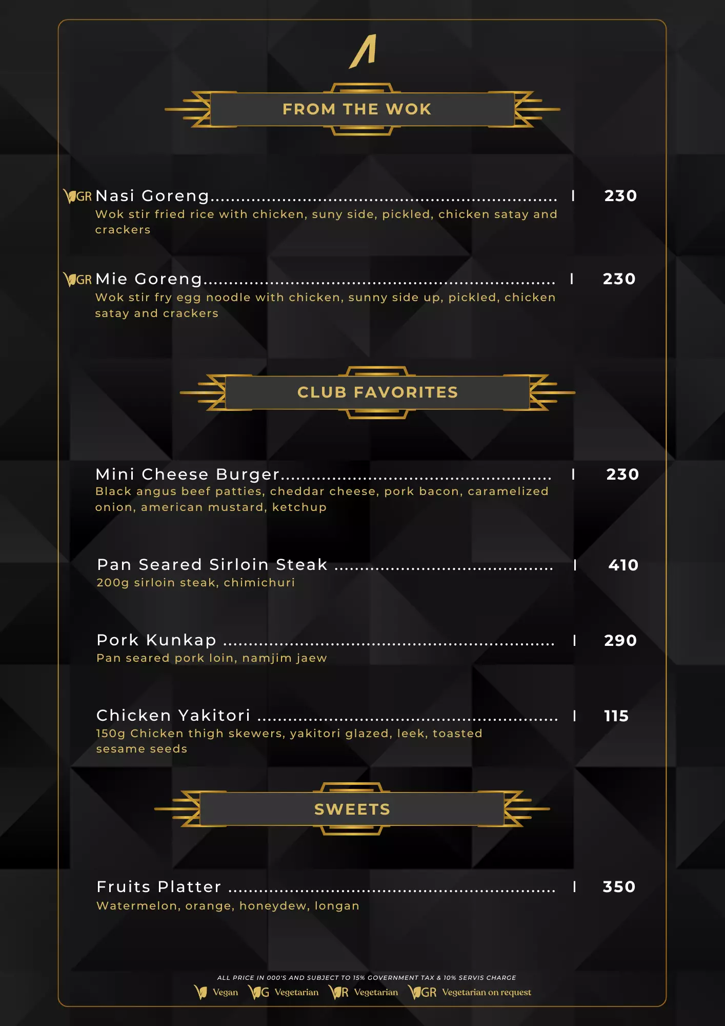 Menu - Club Favorites  - World's Biggest Beach Club & Super Club in Bali | Atlas Beach Fest