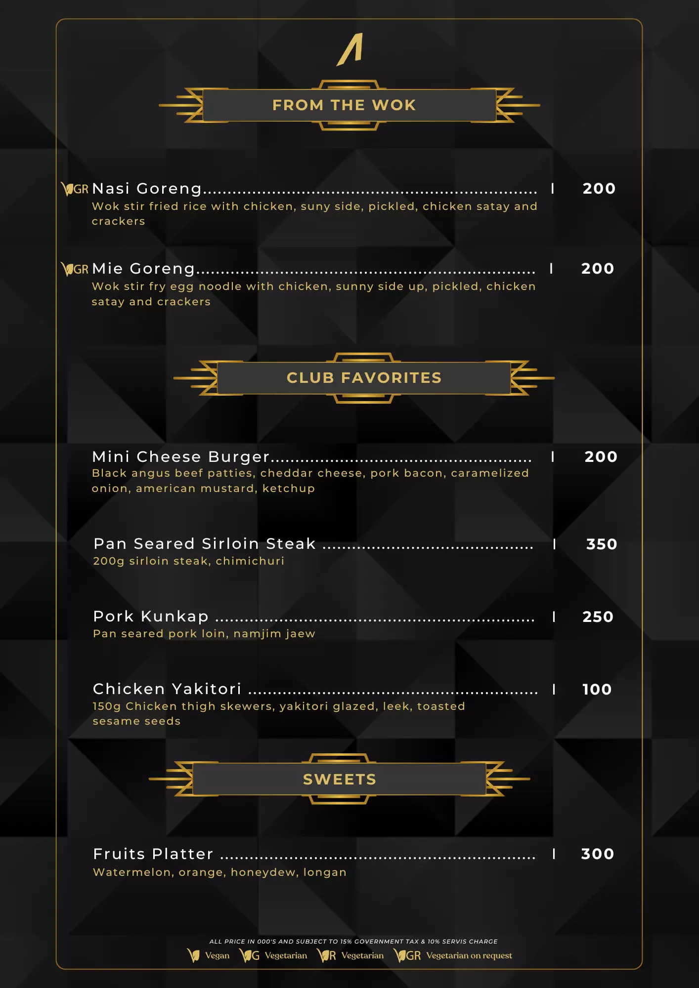 Menu - Club Favorites  - World's Biggest Beach Club & Super Club in Bali | Atlas Beach Fest