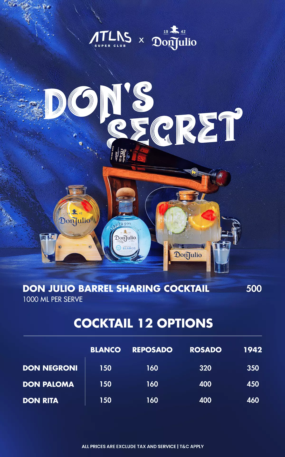 Don Julio x Atlas Super Club don secret cocktail