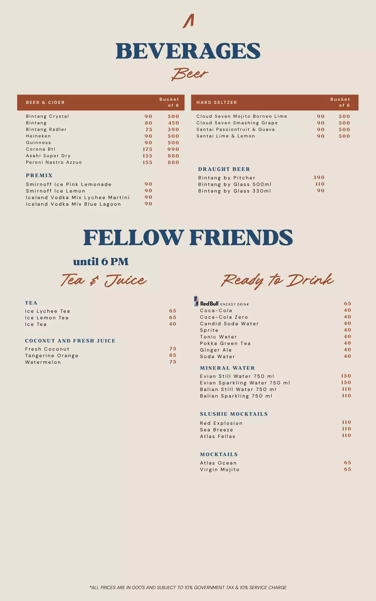 BEVERAGE Menu