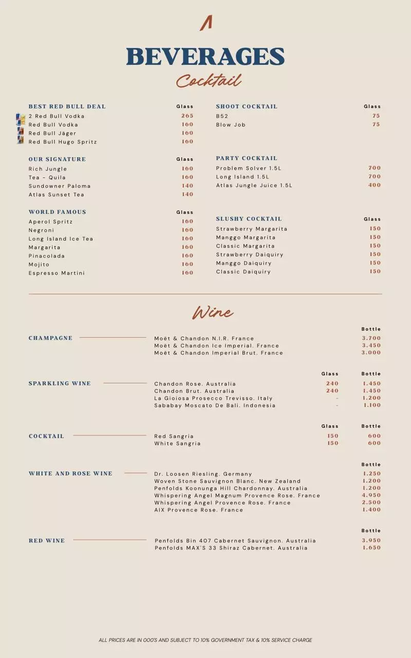BEVERAGE Menu