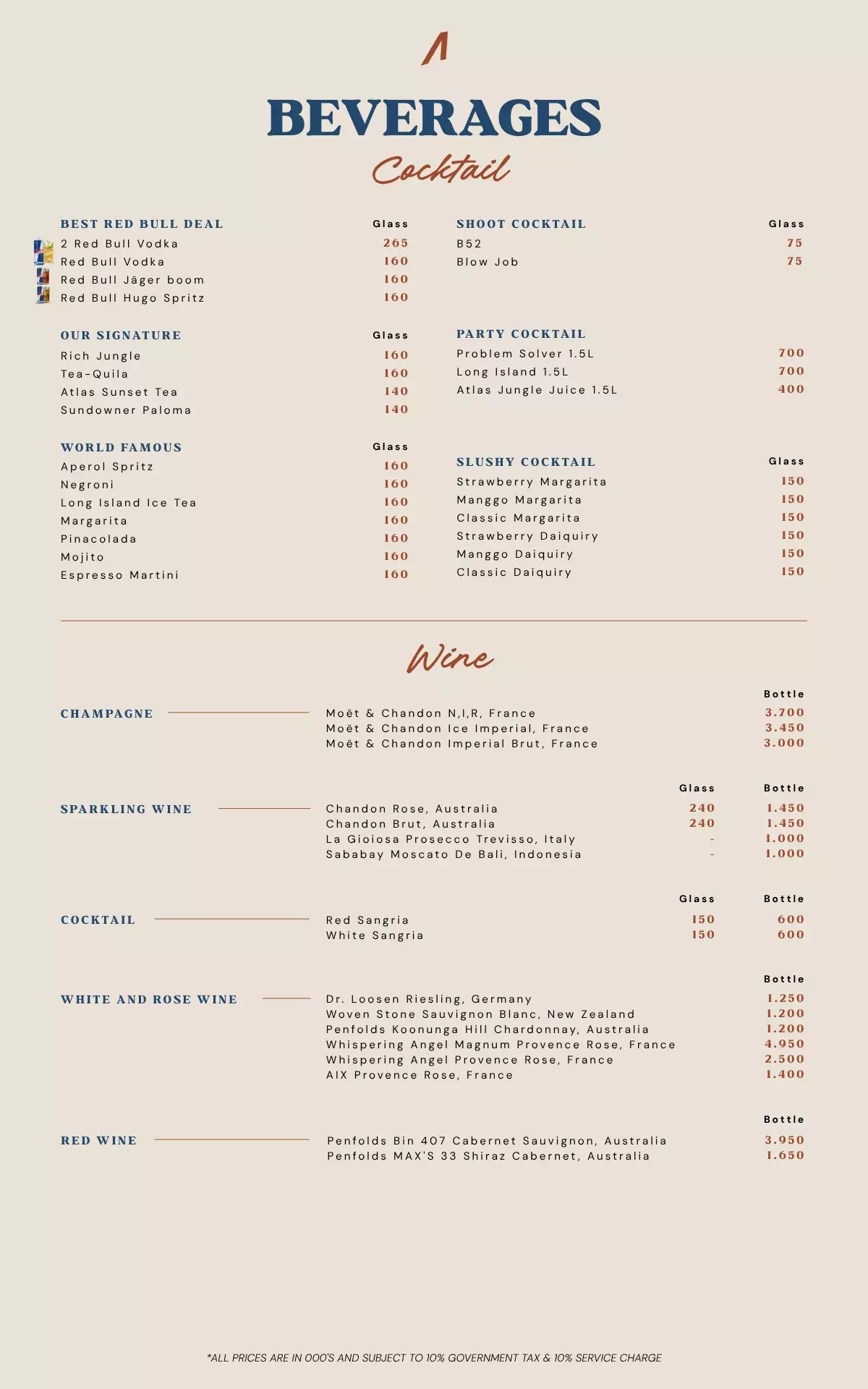 BEVERAGE Menu