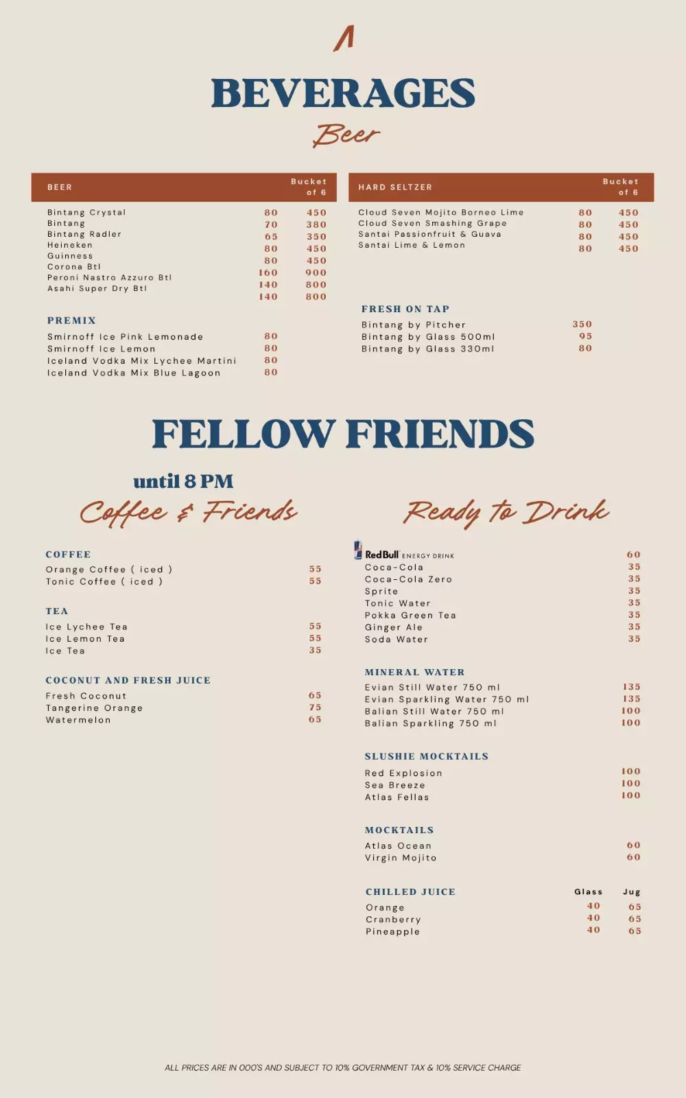 BEVERAGE Menu
