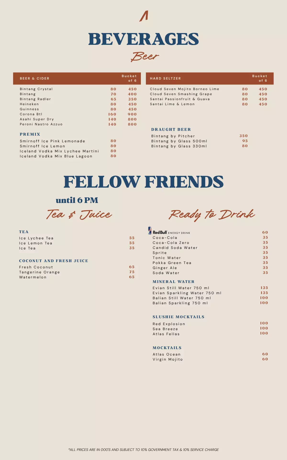 BEVERAGE Menu