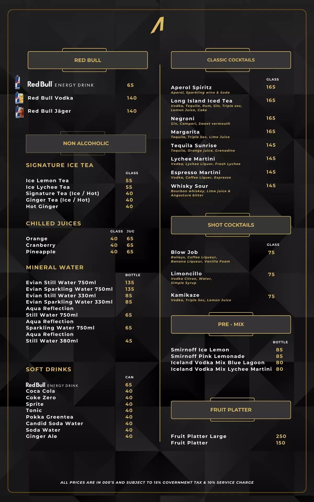 Menu - NEW PRICE BEER & COCKTAIL - World's Biggest Beach Club & Super Club in Bali | Atlas Beach Fest
