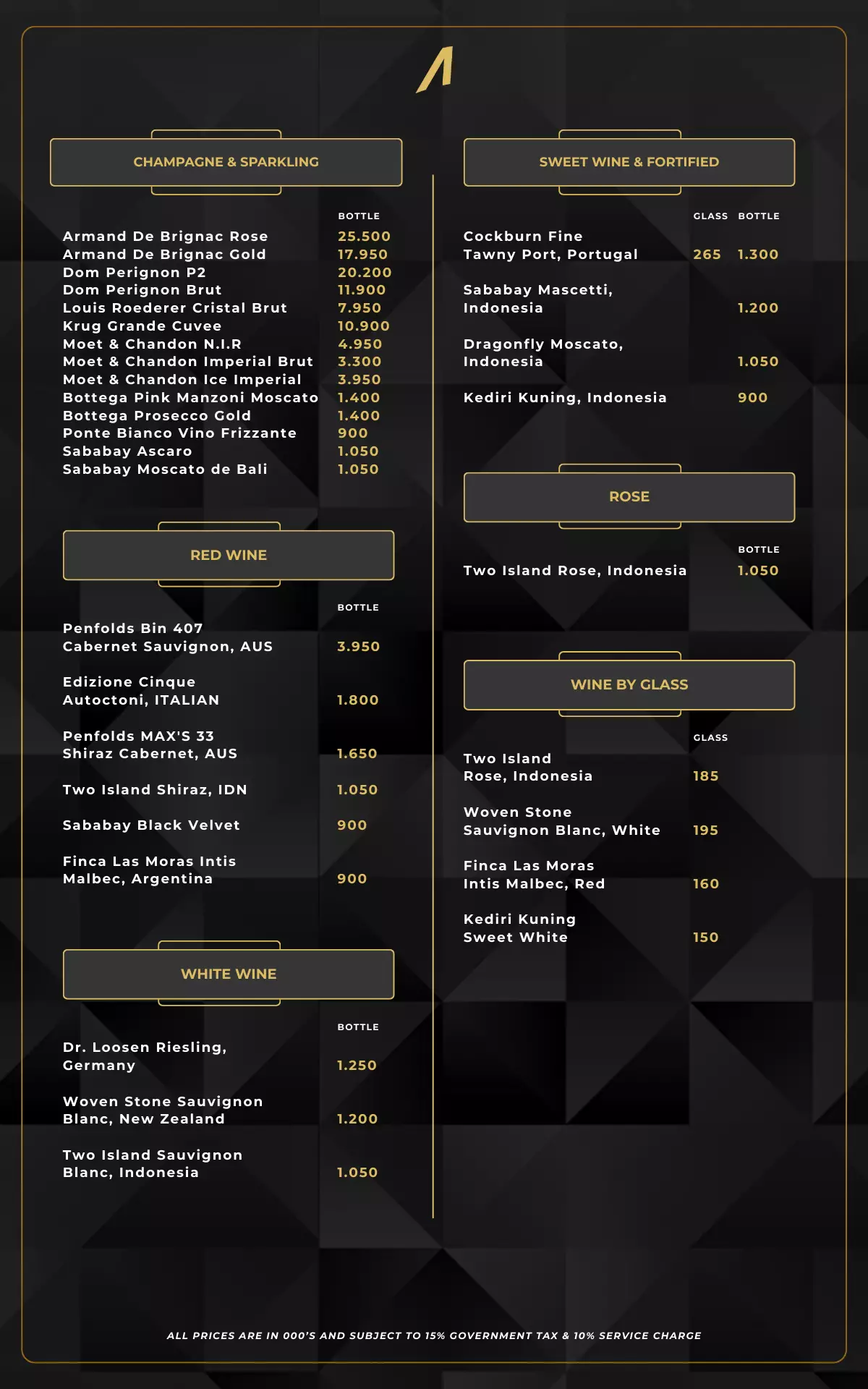 Menu - NEW PRICE WINE - World's Biggest Beach Club & Super Club in Bali | Atlas Beach Fest