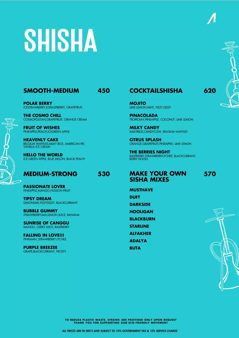 Menu - SHISA - World's Biggest Beach Club & Super Club in Bali | Atlas Beach Fest