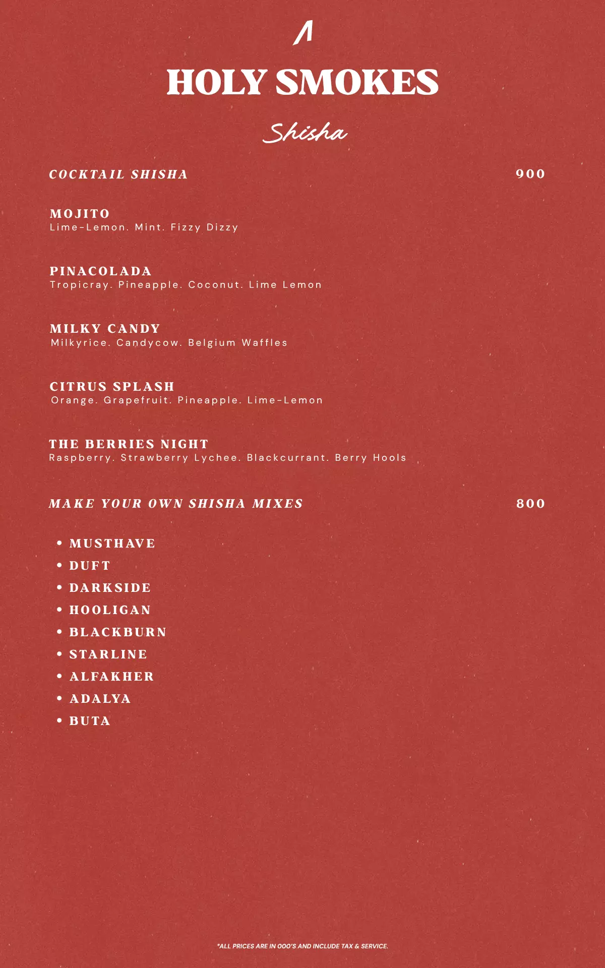 Menu - SHISHA YELLOW CLAW - World's Biggest Beach Club & Super Club in Bali | Atlas Beach Fest
