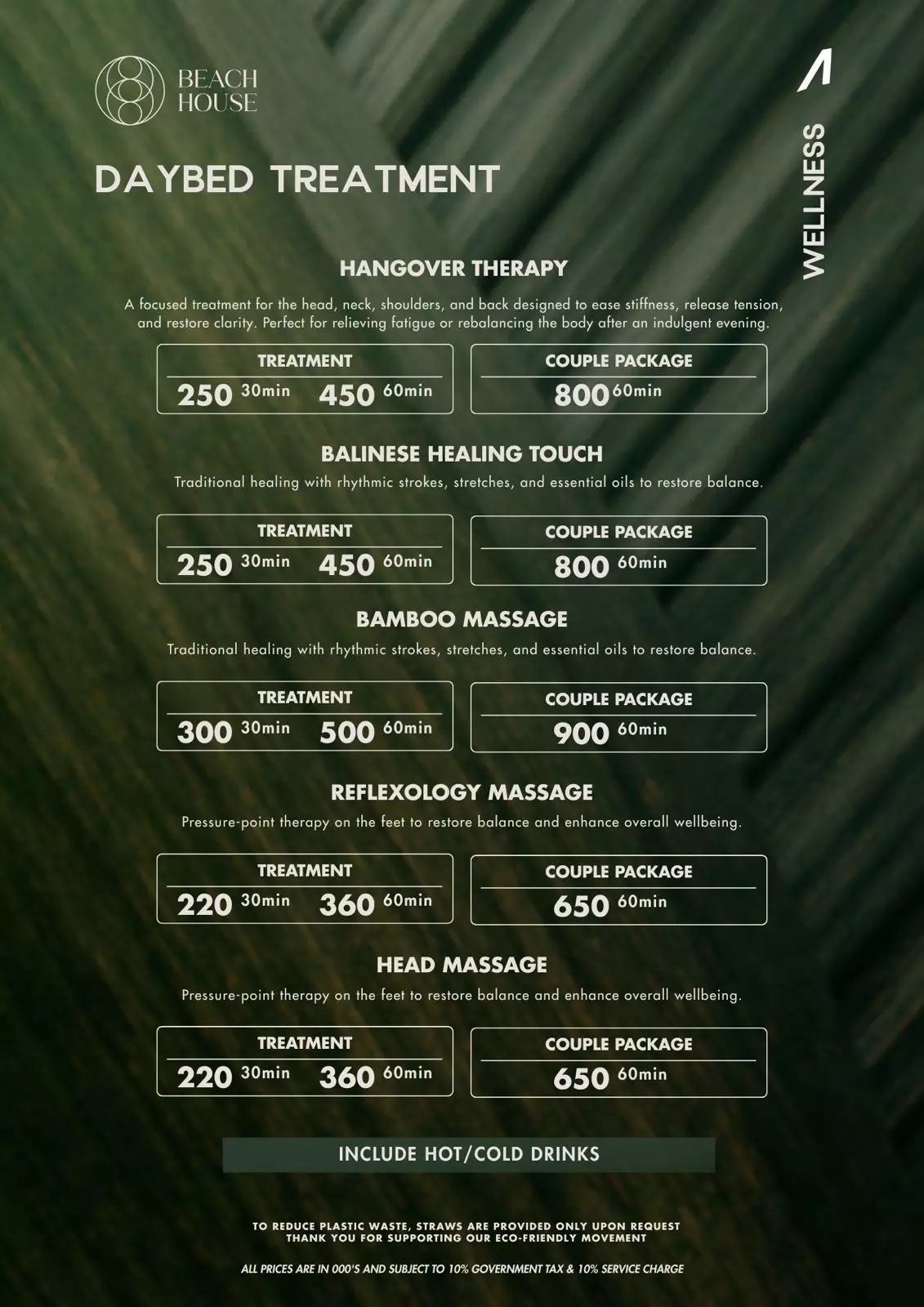 Menu - Updated. Spa - Normal Price - World's Biggest Beach Club & Super Club in Bali | Atlas Beach Fest