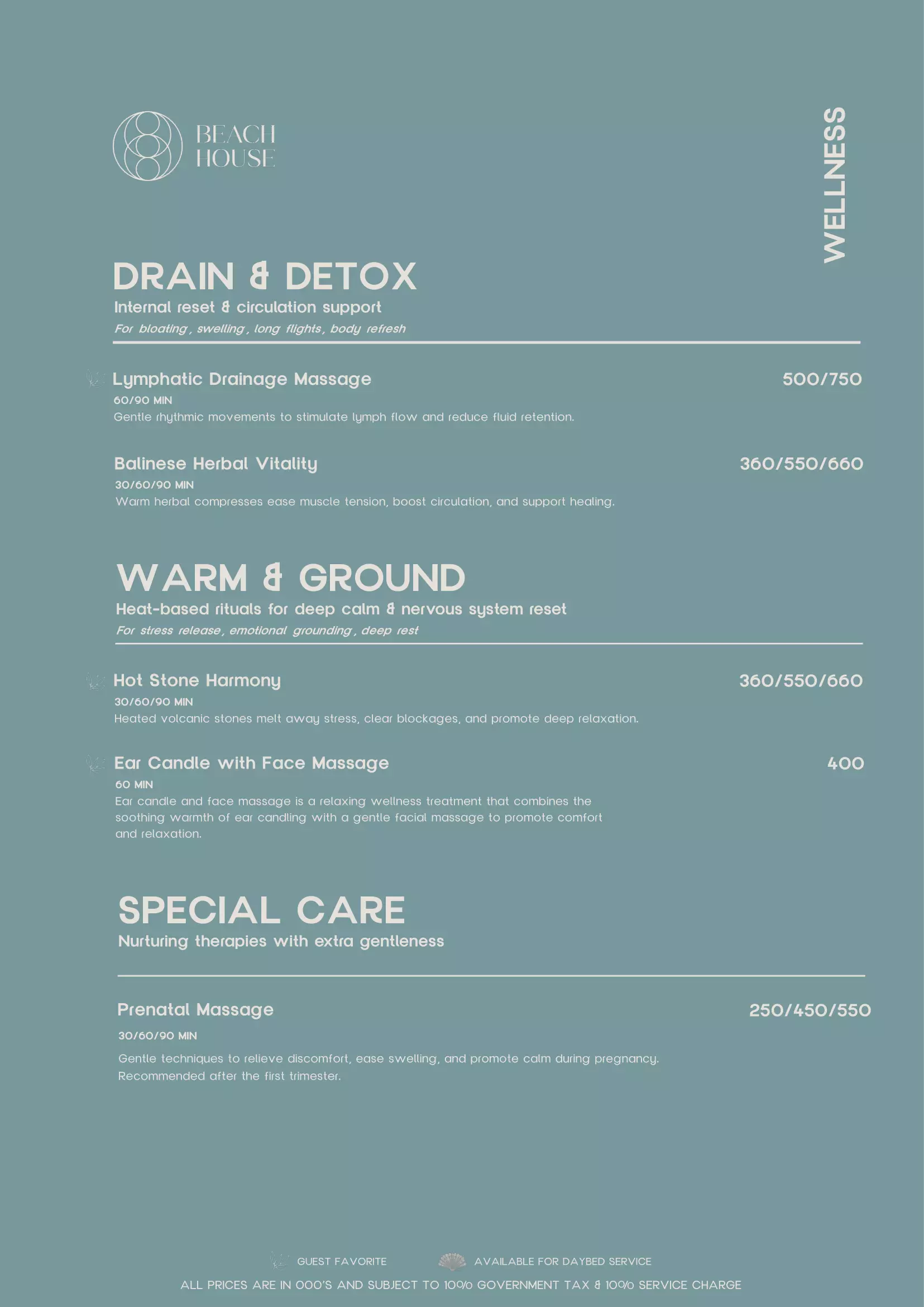 Menu - Spa (page 3) - World's Biggest Beach Club & Super Club in Bali | Atlas Beach Fest