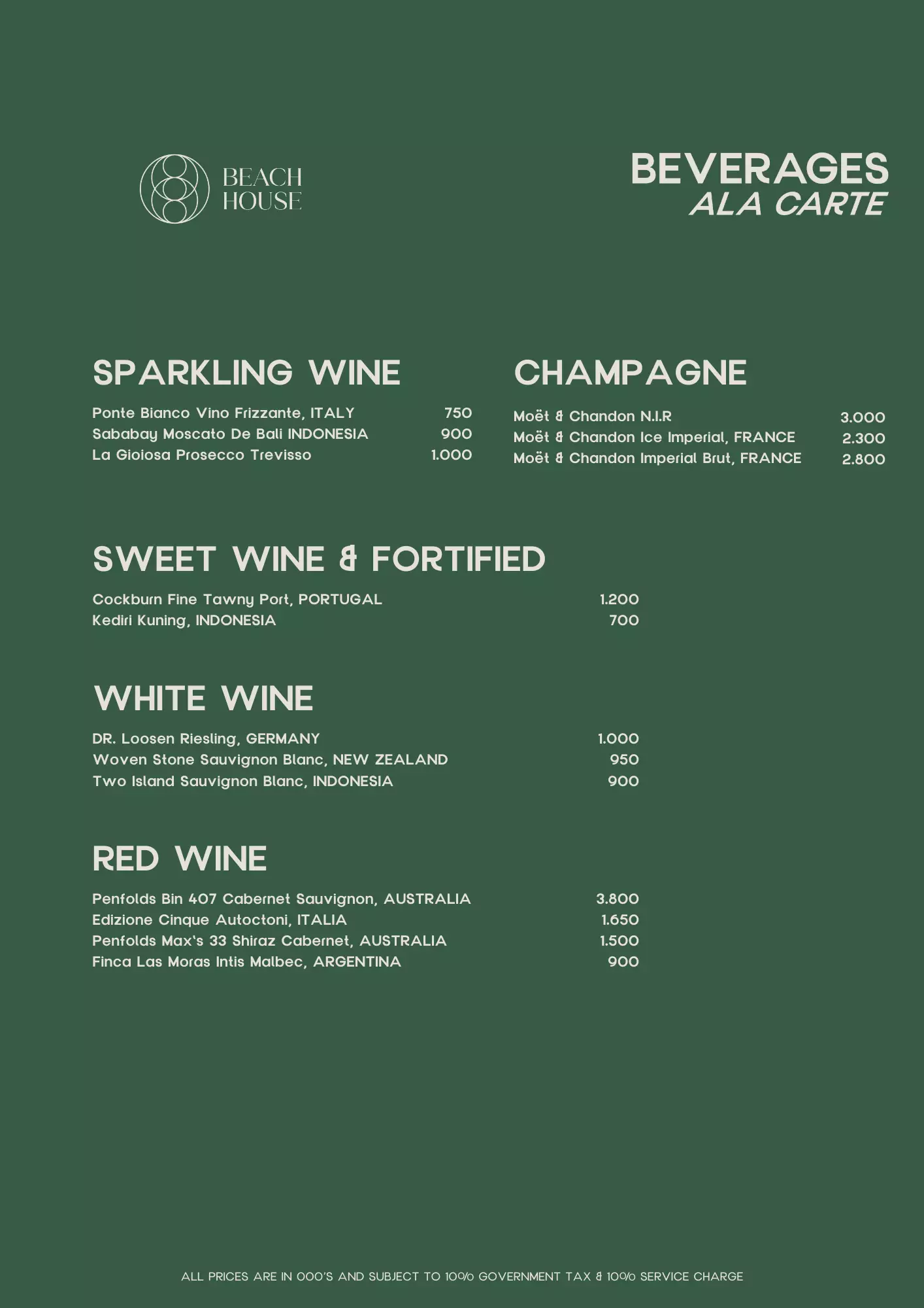 Menu - Wine reg - World's Biggest Beach Club & Super Club in Bali | Atlas Beach Fest