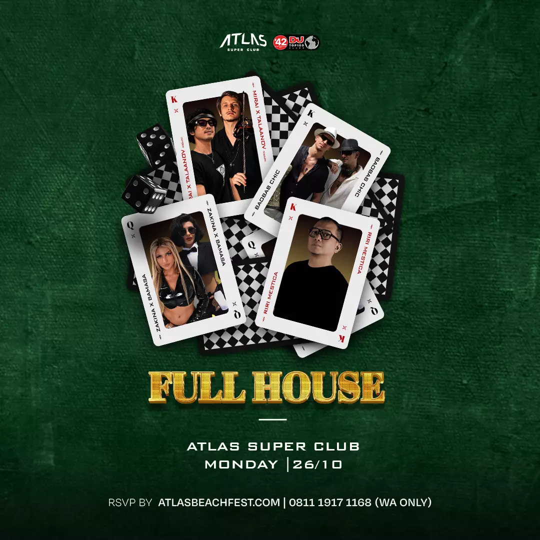 Event - FULL HOUSE - World's Biggest Beach Club & Super Club in Bali | Atlas Beach Fest