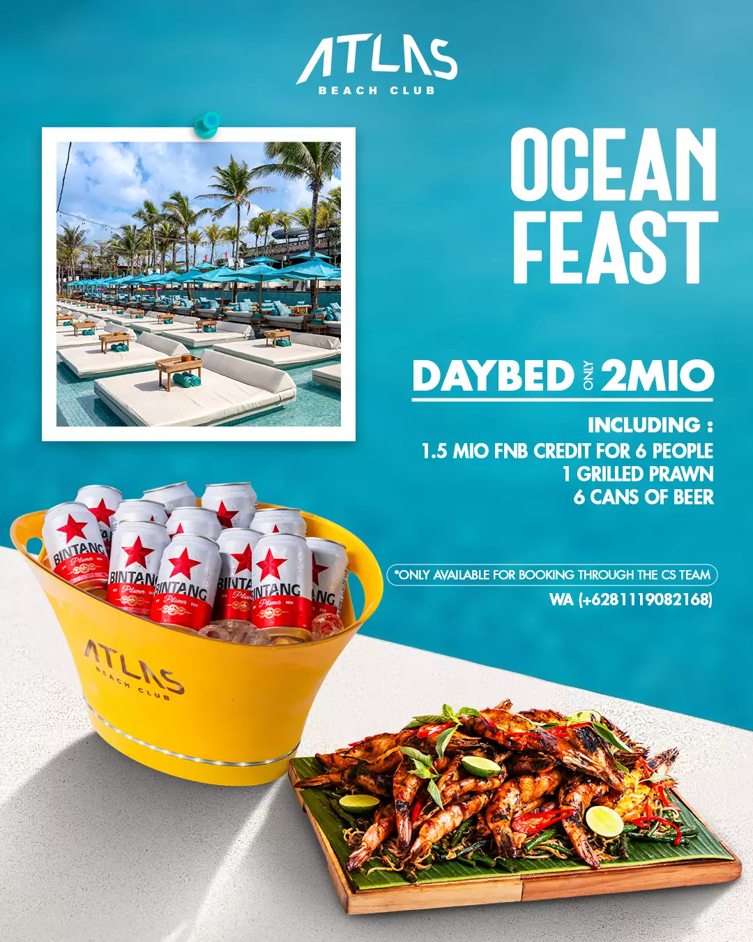 Offer - Ocean Feast – Exclusive Daybed Deal at Atlas Beach Club - World's Biggest Beach Club & Super Club in Bali | Atlas Beach Fest
