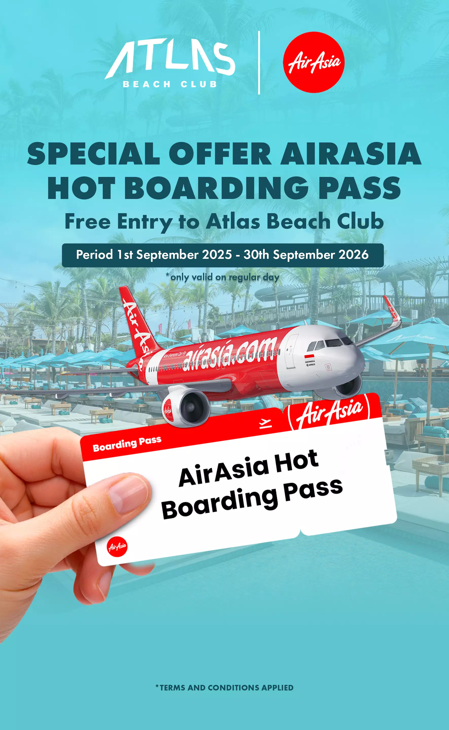 Offer - AIRASIA HOT BOARDING PASS - World's Biggest Beach Club & Super Club in Bali | Atlas Beach Fest